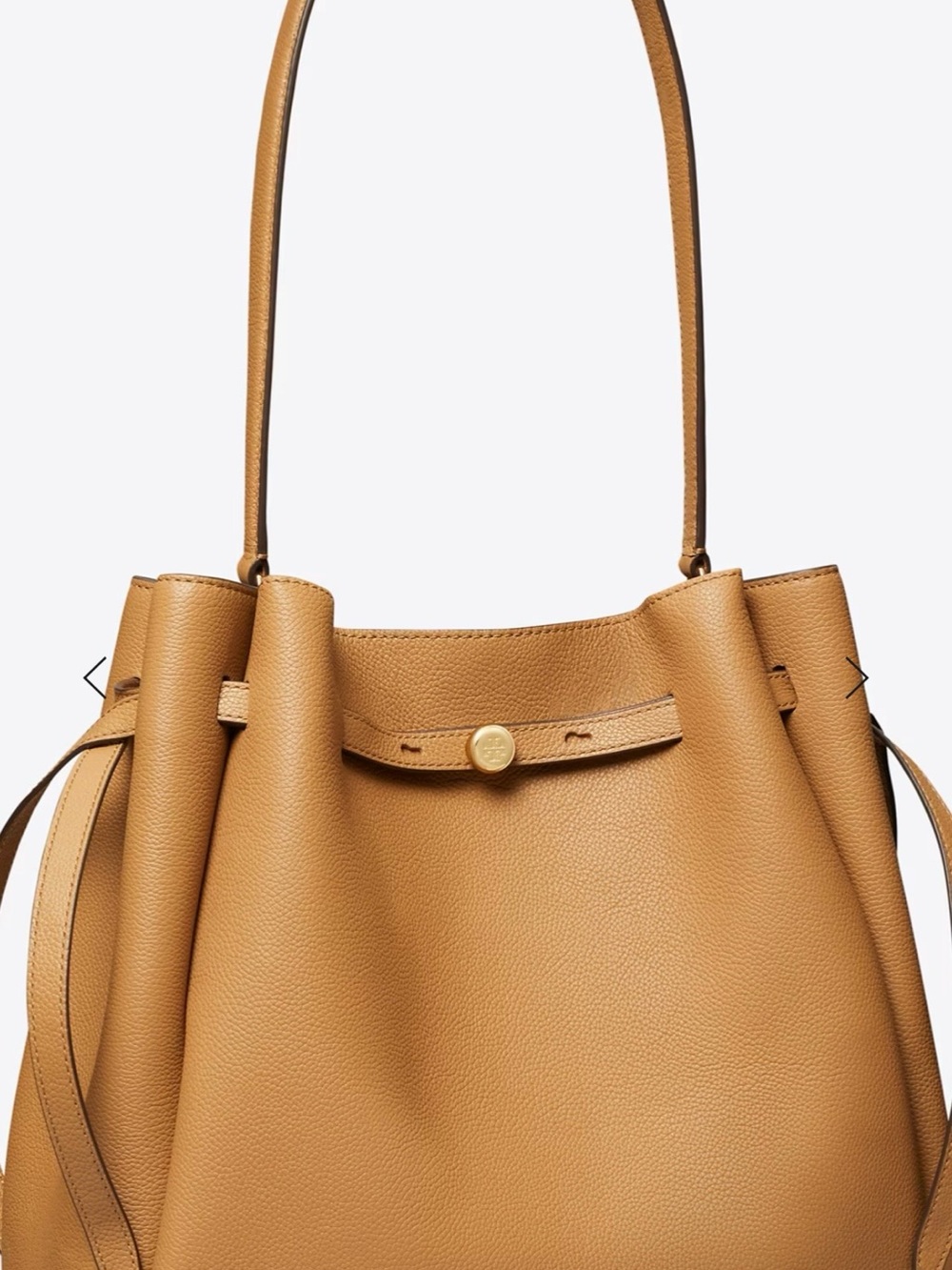Tory Burch Pebbled Leather Shoulder Tote in Camel